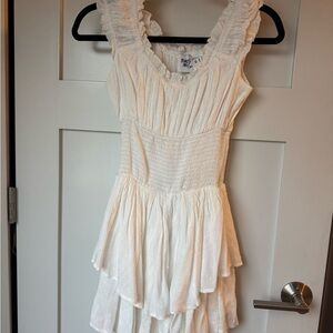 Princess Polly White Ruffled Tiered Mini Dress